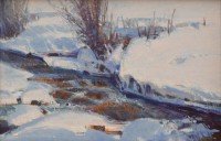 Winter Stream with Mink Tracks / Jim Morgan / 12.00x18.00 / $4100.00