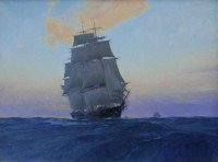 Clipper Ship Wild Pigeon at Twilight / Christopher Blossom / 26.00x34.00 / $38000.00/ Sold