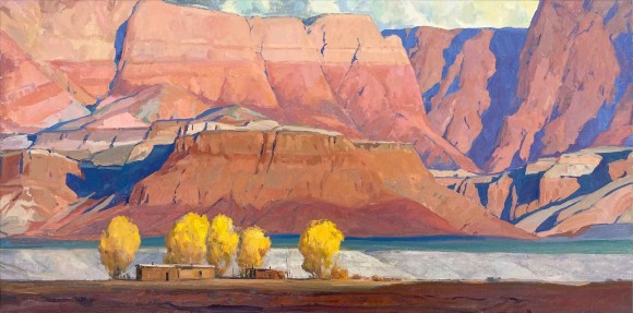 Cottonwoods Under the Cliffs / G. Russell Case / 20.00x40.00 / $12000.00/ Sold