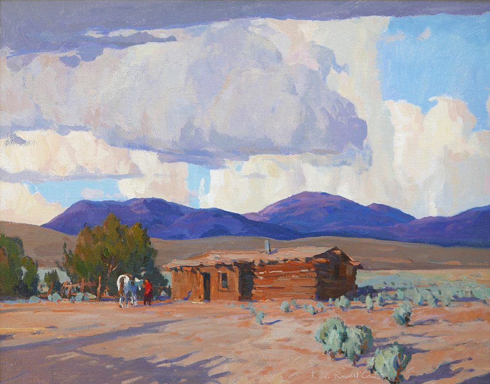 Cabin and Clouds by Russell Case, 16 h. X 20 w. $6,000.00